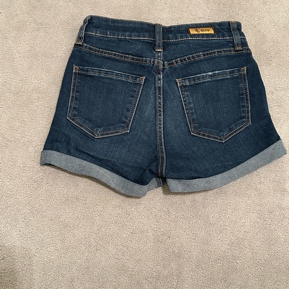 STS Blue - High Waisted Rolled Cuff, Medium Blue Jean Shorts. Size 1 - EUC - Picture 2 of 5